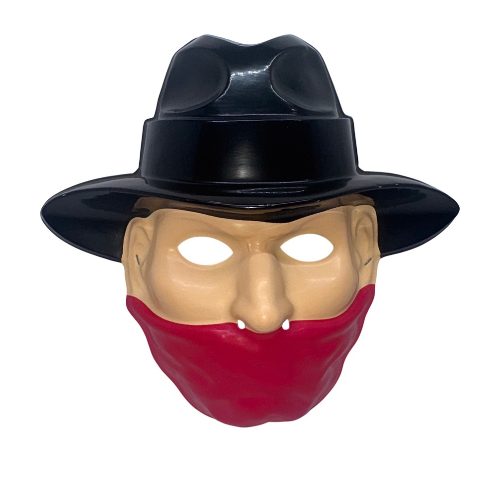 Vintage 1994 The Shadow Rubie's Costume Mask Black Red